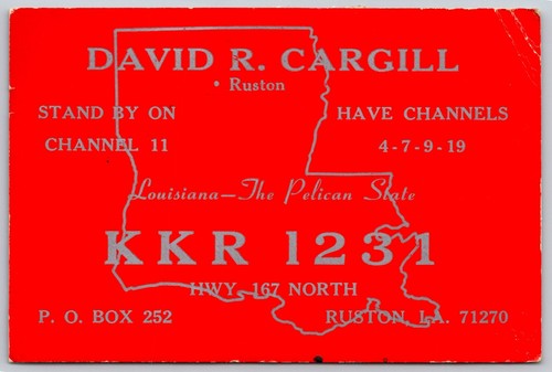 1965 radio qsl postcard - radio,